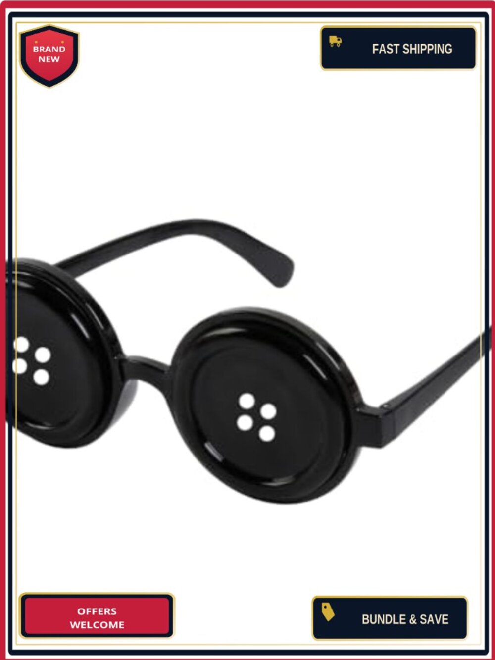 Button Eyes Glasses Halloween Costume Accessory Cosplay Movie Props